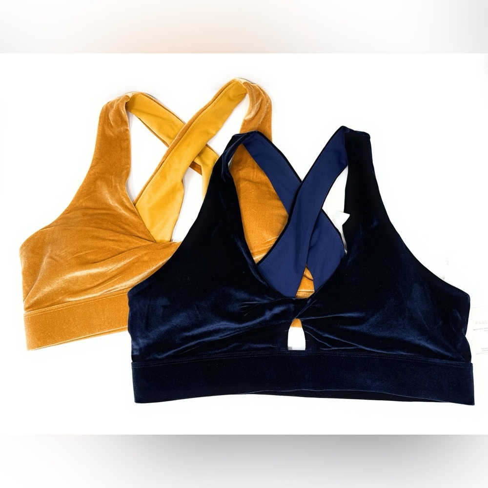 Two Fabletics Oasis Velour Sports Bra Size XXL